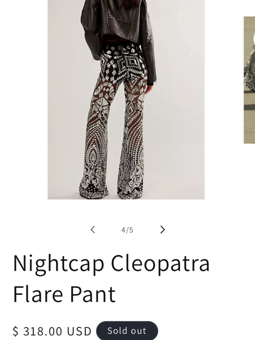 Nightcap Black & Silver cleopatra pants sold out online - Picture 9 of 10